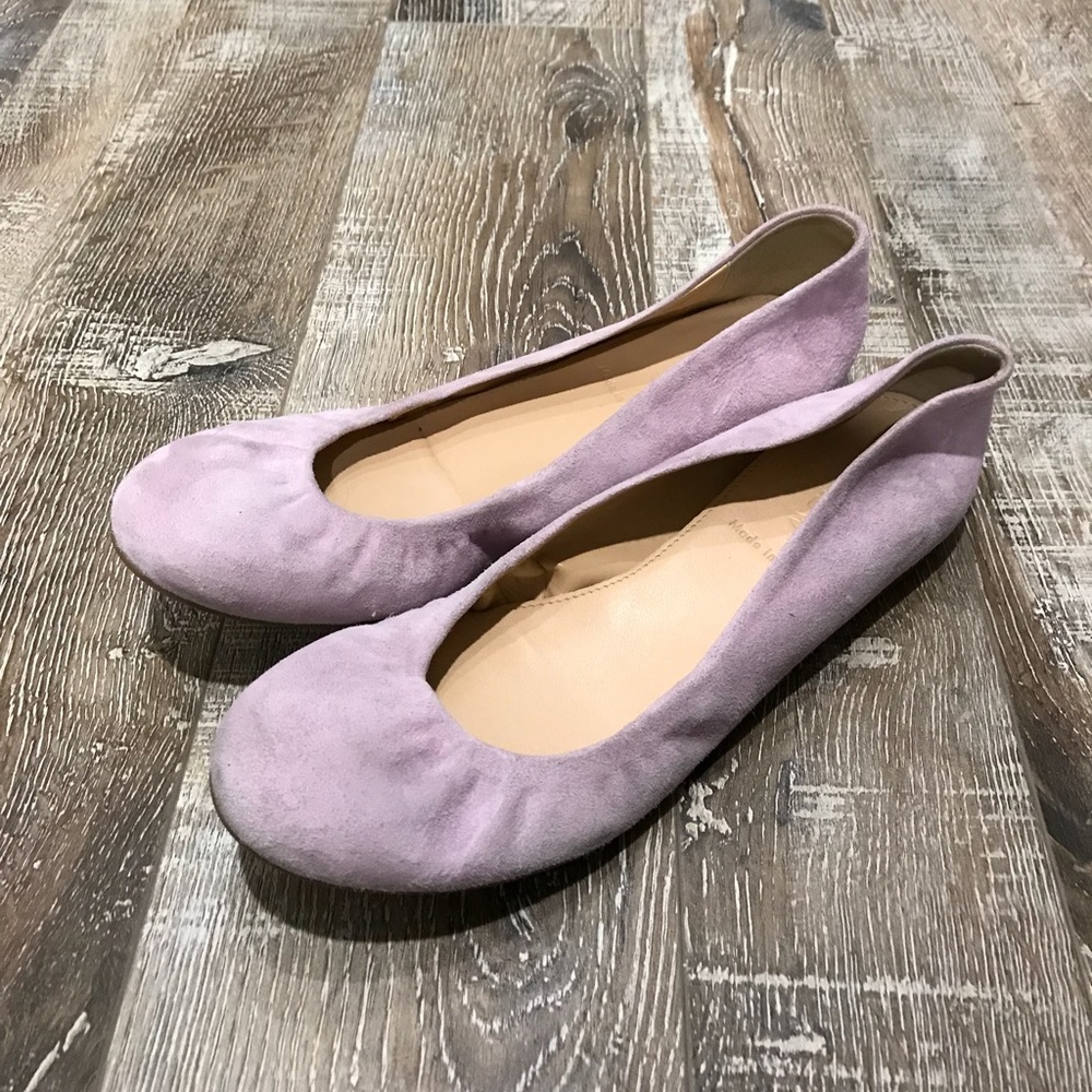 J. Crew lavender suede flats
